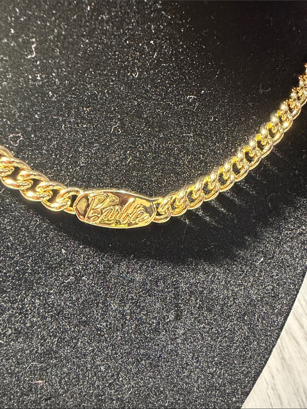 Barbie Gold-Tone Logo Curb Chain Necklace - Gold